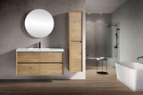 SLIM 48" White Oak Wall Mounted Vanity Reinforced Acrylic Sink - MEBO Building Materials