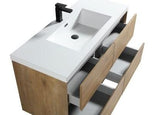 SLIM 48" White Oak Wall Mounted Vanity Reinforced Acrylic Sink - MEBO Building Materials