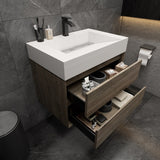 Macks 30" Wall Mounted Bathroom Vanity with Acrylic Sink - MEBO Building Materials
