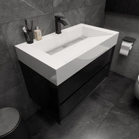 Macks 36" Wall Mounted Bathroom Vanity with Acrylic Sink - MEBO Building Materials