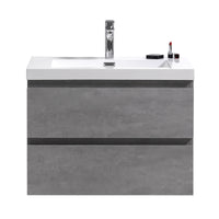 Moravia 30" Wall Mounted Modern Vanity With Single White Acrylic Sink - MEBO Building Materials