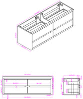 Loul 60" Single Floating Bathroom Vanity with Reinforced Acrylic Sink - MEBO Building Materials
