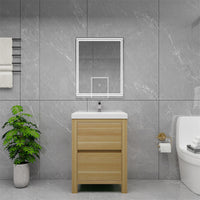 Loul 24" Freestanding Bathroom Vanity with Reinforced Acrylic Sink - MEBO Building Materials