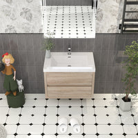 Loul 30" Floating Bathroom Vanity with Reinforced Acrylic Sink - MEBO Building Materials