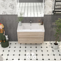 Loul 36" Floating Bathroom Vanity with Reinforced Acrylic Sink - MEBO Building Materials