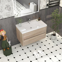 Loul 36" Floating Bathroom Vanity with Reinforced Acrylic Sink - MEBO Building Materials