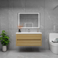 Loul 42" Floating Bathroom Vanity with Reinforced Acrylic Sink - MEBO Building Materials