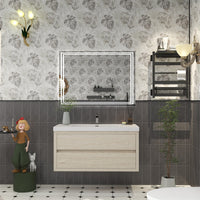 Loul 42" Floating Bathroom Vanity with Reinforced Acrylic Sink - MEBO Building Materials
