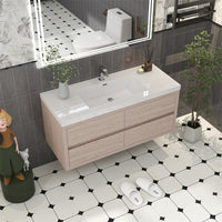 Loul 48" Floating Bathroom Vanity with Reinforced Acrylic Sink - MEBO Building Materials