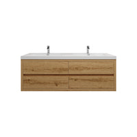 Loul 60" Double Floating Bathroom Vanity with Reinforced Acrylic Sink - MEBO Building Materials