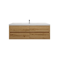 Loul 60" Single Floating Bathroom Vanity with Reinforced Acrylic Sink - MEBO Building Materials