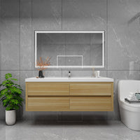 Loul 60" Single Floating Bathroom Vanity with Reinforced Acrylic Sink - MEBO Building Materials