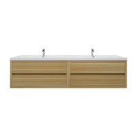 Loul 84" Floating Bathroom Vanity with Reinforced Acrylic Sink