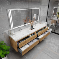 Loul 84" Floating Bathroom Vanity with Reinforced Acrylic Sink