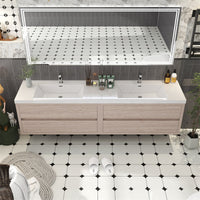Loul 84" Floating Bathroom Vanity with Reinforced Acrylic Sink