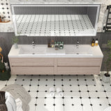 Loul 84" Floating Bathroom Vanity with Reinforced Acrylic Sink