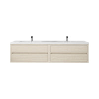 Loul 84" Floating Bathroom Vanity with Reinforced Acrylic Sink