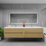 Loul 84" Floating Bathroom Vanity with Reinforced Acrylic Sink
