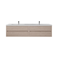 Loul 84" Floating Bathroom Vanity with Reinforced Acrylic Sink