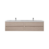 Loul 84" Floating Bathroom Vanity with Reinforced Acrylic Sink