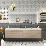 Loul 84" Floating Bathroom Vanity with Reinforced Acrylic Sink