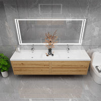 Loul 84" Floating Bathroom Vanity with Reinforced Acrylic Sink