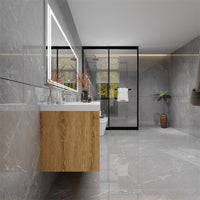 Loul 84" Floating Bathroom Vanity with Reinforced Acrylic Sink