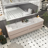 Loul 84" Floating Bathroom Vanity with Reinforced Acrylic Sink