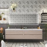 Loul 84" Floating Bathroom Vanity with Reinforced Acrylic Sink