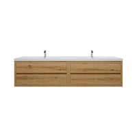 Loul 84" Floating Bathroom Vanity with Reinforced Acrylic Sink