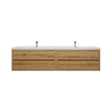 Loul 84" Floating Bathroom Vanity with Reinforced Acrylic Sink
