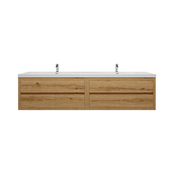 Loul 84" Floating Bathroom Vanity with Reinforced Acrylic Sink