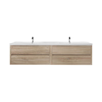 Loul 84" Floating Bathroom Vanity with Reinforced Acrylic Sink