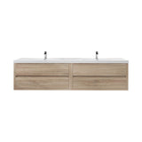 Loul 84" Floating Bathroom Vanity with Reinforced Acrylic Sink