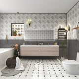 Loul 84" Floating Bathroom Vanity with Reinforced Acrylic Sink