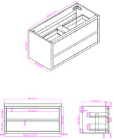 Loul 42" Floating Bathroom Vanity with Reinforced Acrylic Sink - MEBO Building Materials