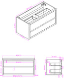 Loul 42" Floating Bathroom Vanity with Reinforced Acrylic Sink - MEBO Building Materials
