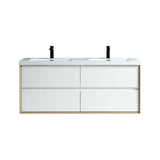 Seavv 59" Gloss White Wall Mounted Vanity with Reinforced Acrylic Sink - MEBO Building Materials