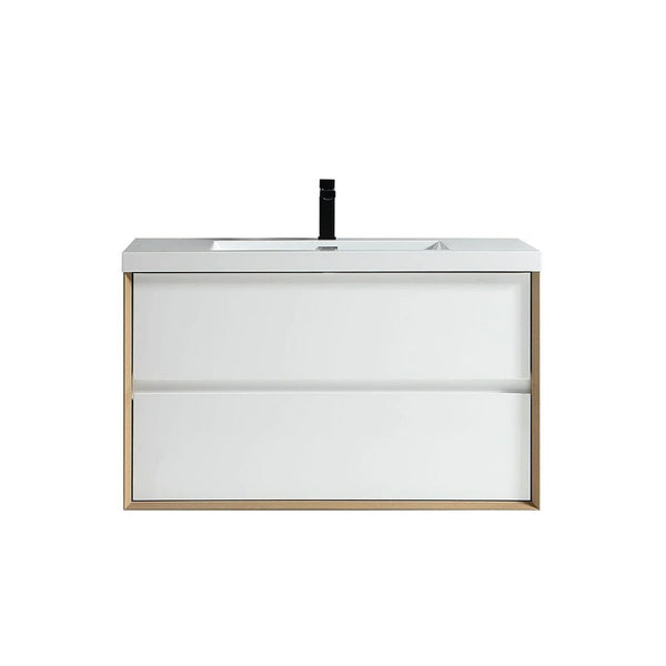 Seavv 42" Gloss White Wall Mounted Vanity with Reinforced Acrylic Sink - MEBO Building Materials