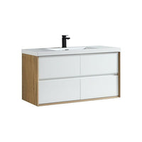 Seavv 48" Gloss White Wall Mounted Vanity with Reinforced Acrylic Sink - MEBO Building Materials