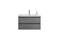 Moravia 36" Wall Mounted Modern Vanity With Single White Acrylic Double Sink - MEBO Building Materials