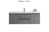Moravia 60" Wall Mounted Modern Vanity With Single White Acrylic Sink - MEBO Building Materials
