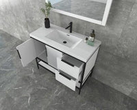 MATTHEW 42" GLOSSY WHITE FREESTANDING VANITY WITH REINFORCED ACRYLIC SINK - MEBO Building Materials, LLC