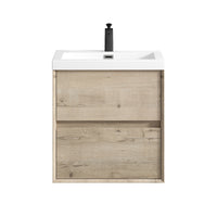 Seavv 24" Light Oak Wall Mounted Vanity With Single Reinforced Acrylic Sink - MEBO Building Materials
