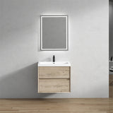 Seavv 30" Light Oak Wall Mounted Vanity With Single Reinforced Acrylic Sink - MEBO Building Materials