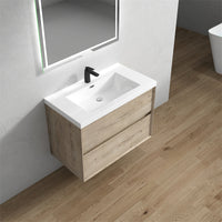 Seavv 36" Light Oak Wall Mounted Vanity With Single Reinforced Acrylic Sink - MEBO Building Materials