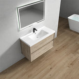 Seavv 42" Light Oak Wall Mounted Vanity With Single Reinforced Acrylic Sink - MEBO Building Materials