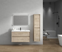 Seavv 42" Light Oak Wall Mounted Vanity With Single Reinforced Acrylic Sink - MEBO Building Materials