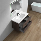 Seavv 42" Red Oak Wall Mounted Vanity with Reinforced Acrylic Single Sink - MEBO Building Materials