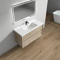 Seavv 48" Light Oak Wall Mounted Vanity With Single Reinforced Acrylic Sink - MEBO Building Materials